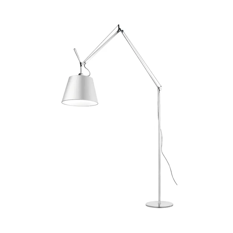 Zamów teraz Artemide Lampa podłogowa Tolomeo Mega srebrna ze ściemniaczem śr. 42 cm