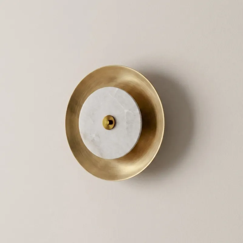 Aromas Lampa ścienna / kinkiet Coss Alabaster śr. 40 cm złoto-biały Oferta limitowana