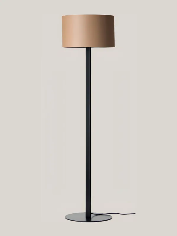 Ostatnia szansa Aromas Lampa podłogowa Rems wys. 154 cm skórzany klosz jasnobrązowy