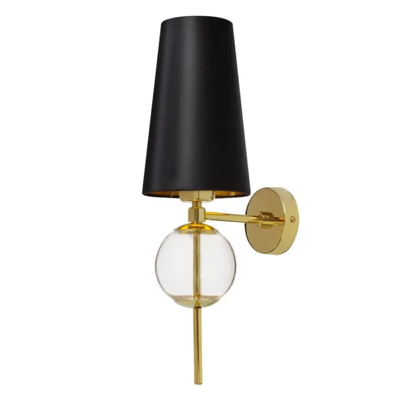 Kaspa Lampa ścienna / kinkiet Coco transparentno-czarna wys. 50 cm Ograniczona ilość