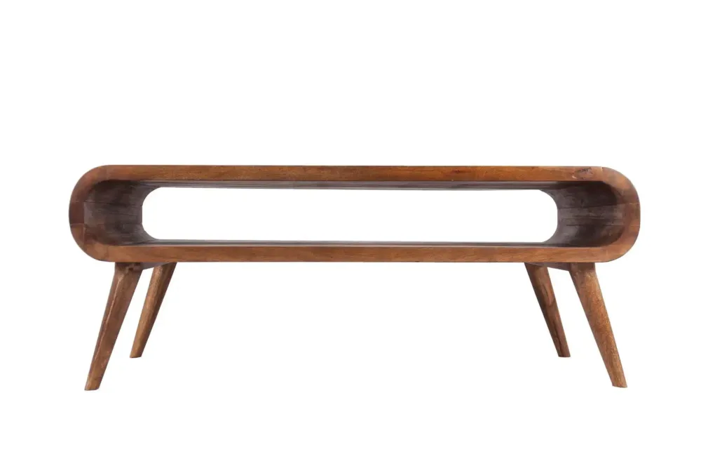 Szybka dostawa TABLE4U Drewniany stolik kawowy Gubbe 80x60x40 - kolor bursztyn