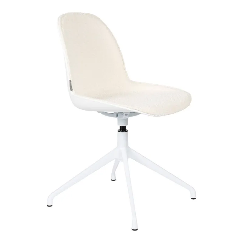Zuiver Krzesło obrotowe Albert Kuip białe boucle szer. 45 cm Promocja