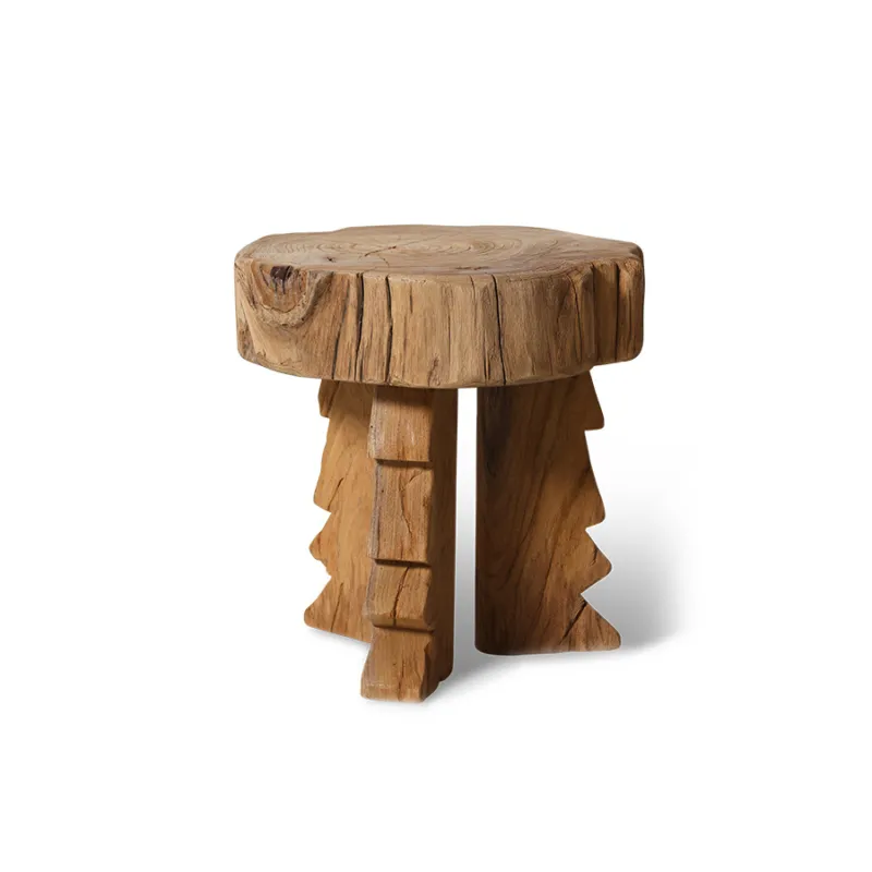 HKLiving Stołek / stolik Carved wys. 40 cm drewniany Dostępne od ręki