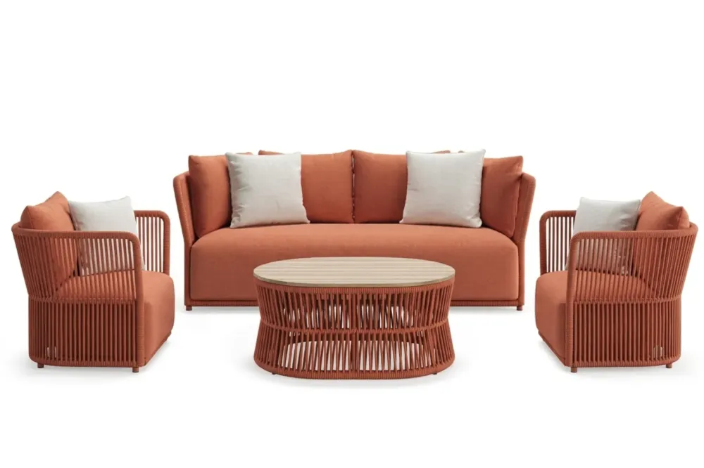 Nowość Kunesti Zestaw ogrodowy Have some joy! - sofa 3 os + fotel + fotel + stolik kawowy