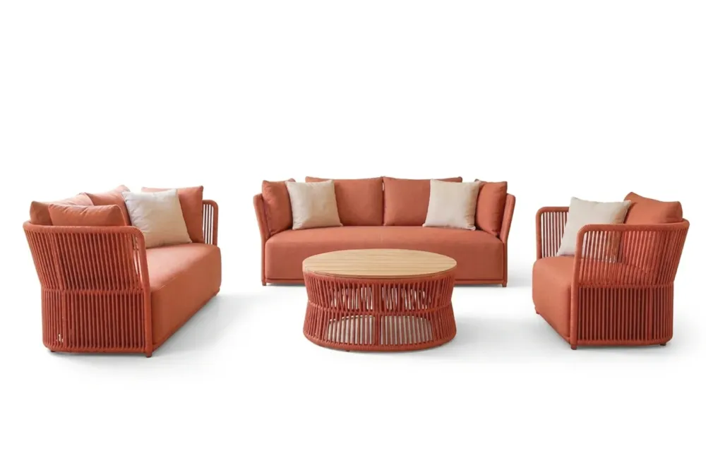 Kunesti Zestaw ogrodowy Have some joy! - sofa 3 os + sofa 3 os + fotel + stolik kawowy Oferta limitowana