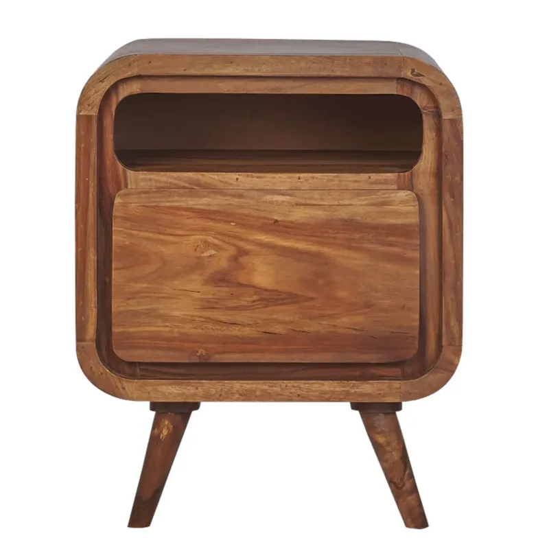 Wysoka jakość TABLE4U Drewniany stolik nocny Marek 45x35x55 - kolor bursztyn