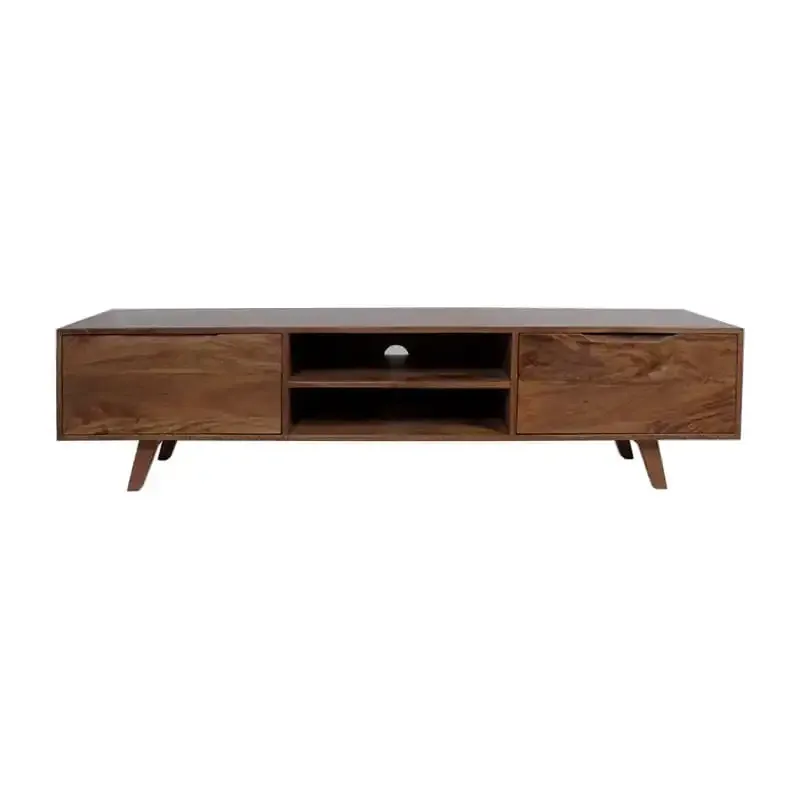 TABLE4U Drewniana szafka RTV Ragnar 210x40x45 - kolor bursztyn Szybka dostawa