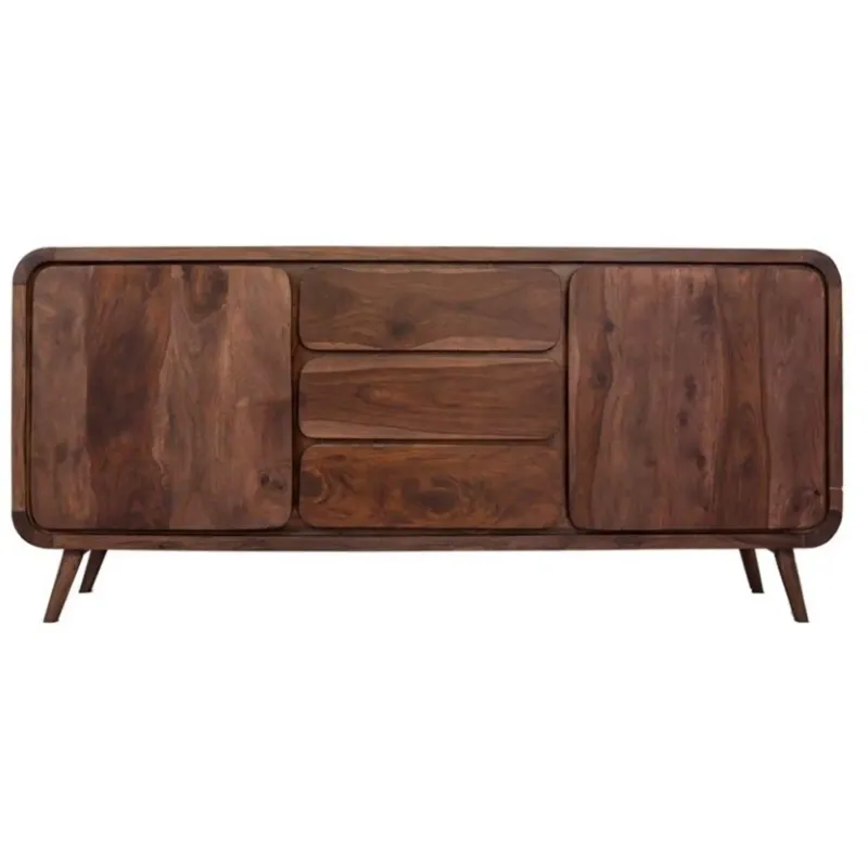 Ograniczona ilość TABLE4U Drewniana komoda Henio 160x40x75 - kolor czekolada