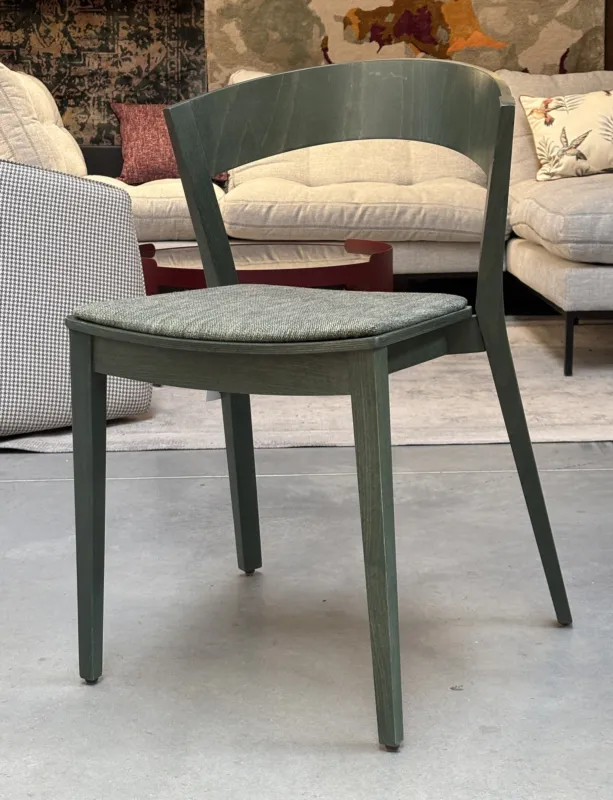 Tani Paged Krzesło Archer A-4800 szer. 54 cm zielone bukowe tapicerowane siedzisko