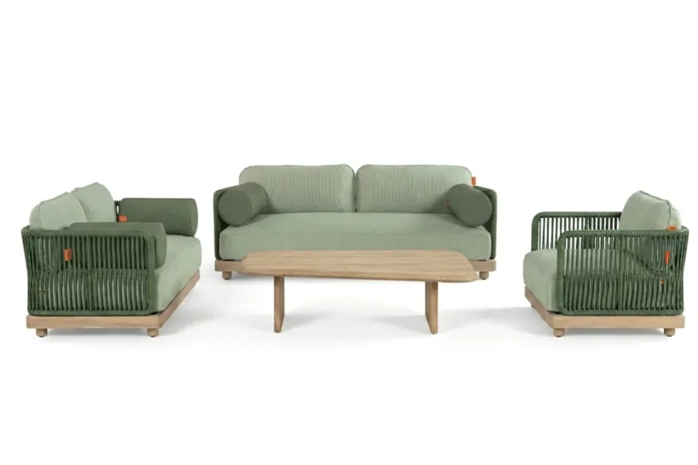 Obniżka ceny Kunesti Zestaw ogrodowy Green it up - sofa 3 os + sofa 3 os + fotel + stolik kawowy