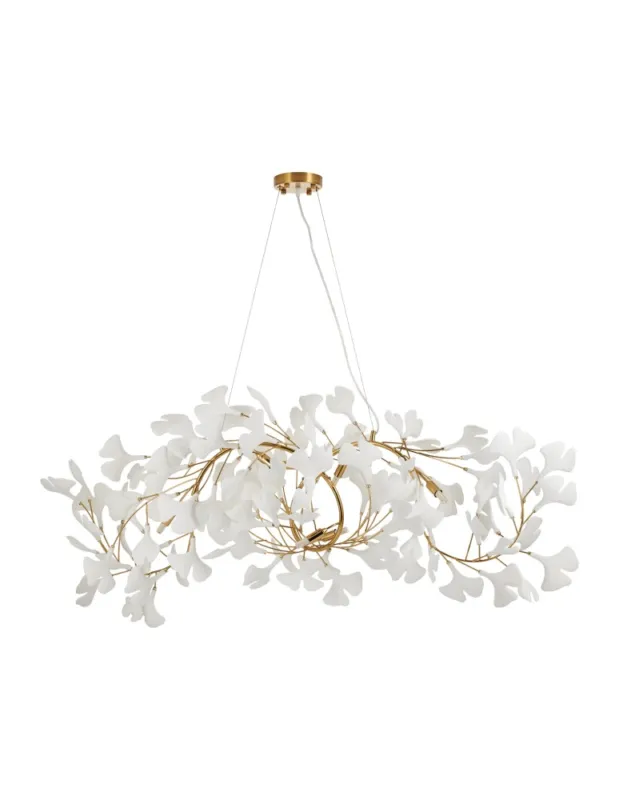 Step Into Design Lampa wisząca BOTANIKA WAVE złoto biała 135 cm XY080P-120 Hit sprzedaży