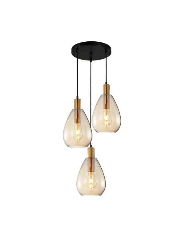 Wyjątkowa oferta Italux Zulo Wisząca 3xE27 40W Mosiądz PND-27812-3A-BRO-AMB