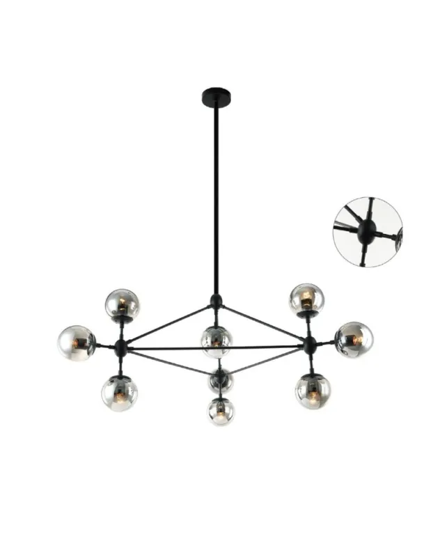Nowoczesna lampa sufitowa Orlicki Design Bao Nero Fume - 10xE27 Promocja