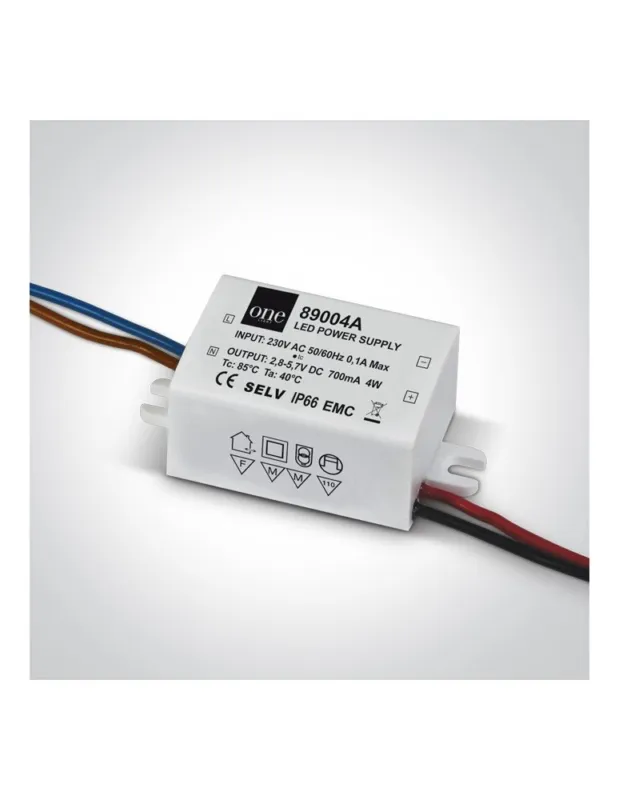 Niska cena One Light zasilacz LED 700mA/opraw 2-4W kolory-swiatla.pl