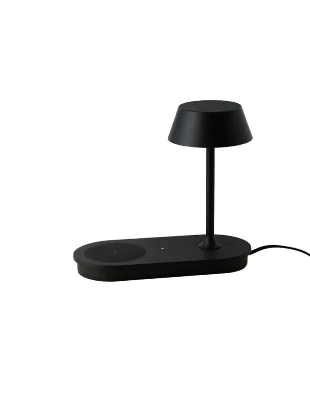 Azzardo FINO TABLE DIMM NFC CHARGER BK Czarny Mat 1xLED Stołowa z Ładowarką Indukcyjna i Gniazdem USB Ściemniana AZ5913 Łatwy zwrot
