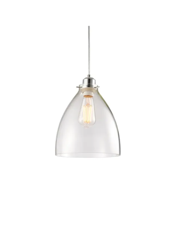 Endon Elstow Wisząca Easyfit 1xE27 Przezroczyste Szkło i Chromowana Powłoka 60874 Obniżka ceny