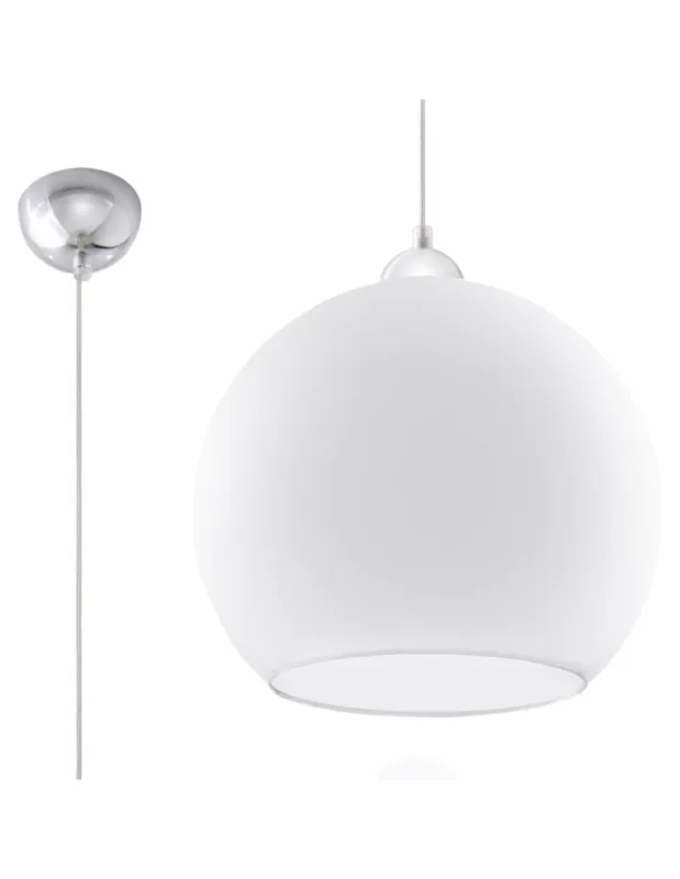 Bezpieczna płatność Sollux Lampa wisząca BALL biała SL.0256
