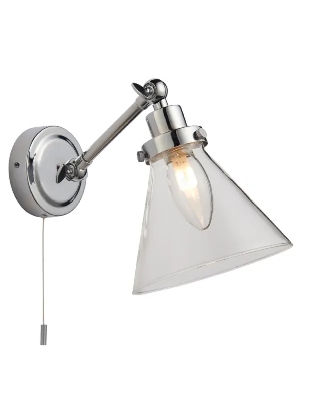 Endon Faraday Ścienna/Kinkiet Łazienkowa 1xG9 Chromowana Powłoka i Przezroczyste Szkło 93853 Kup teraz