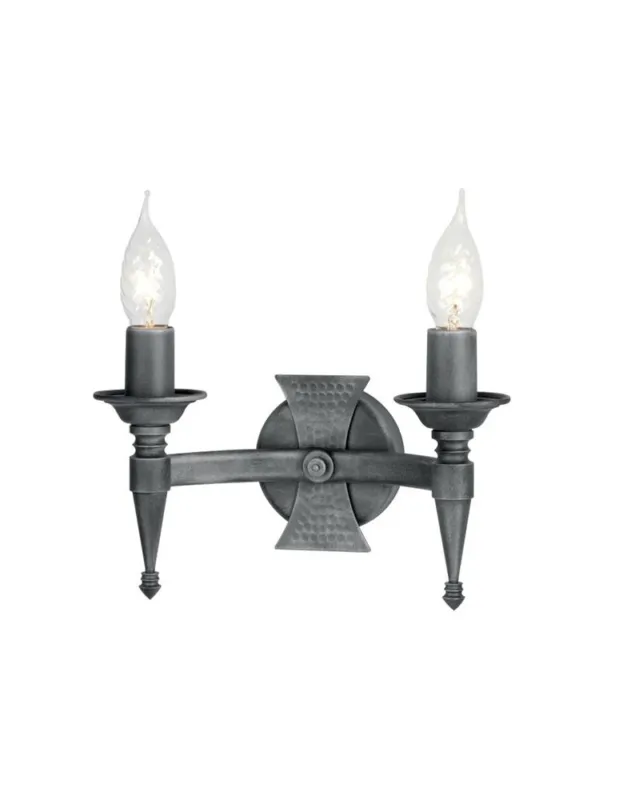Oferta limitowana Elstead Lighting Interior Kinkiet SAXON 2x60W E14 SAX2 BLK/SIL kolory-swiatla.pl