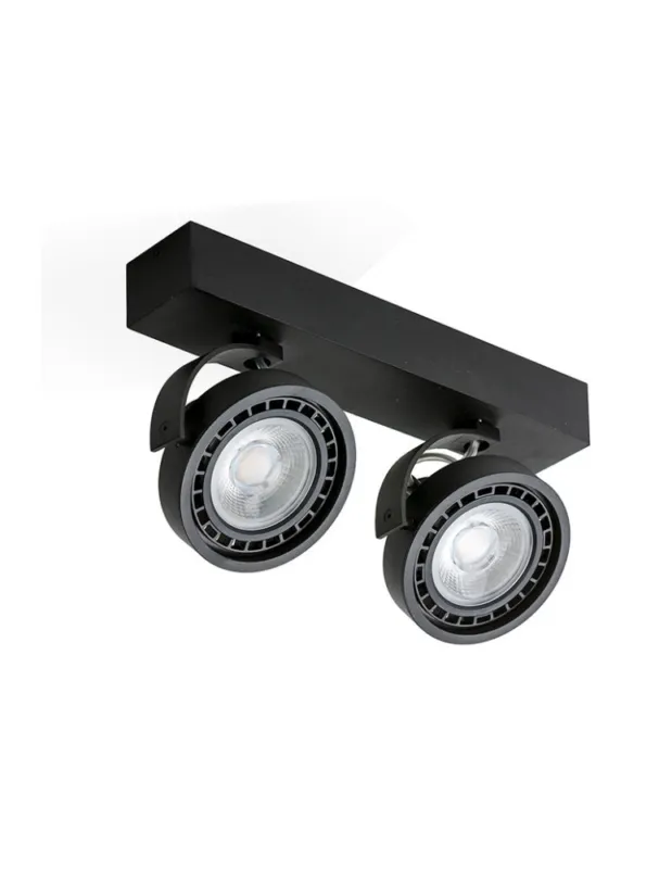 Azzardo JERRY 2 12V BLACK 2xAR111 Reflektor Sufitowy Czarny AZ1368 kolory-swiatla.pl Kup online