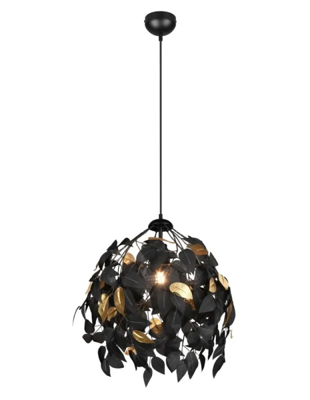 Do wyczerpania zapasów TRIO LEAVY Wisząca E27 1x28W Ściemnialna czarny R10461932