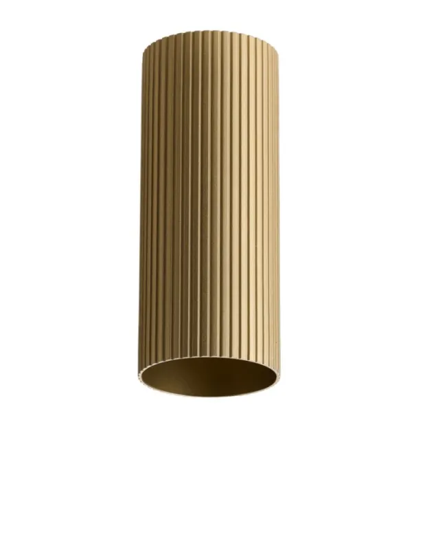 Wyjątkowa oferta Azzardo LUCAS RIBBED TUBE 30 BRASS GOLD Mosiądz/Złoty Anodowany Klosz Ryflowany Tuba do Skompletowania Lampy AZ6140