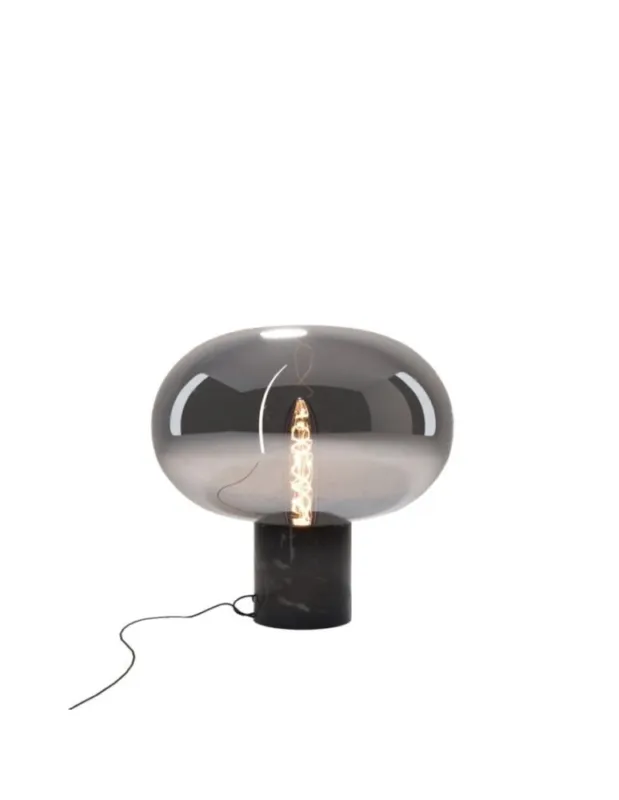 Wyjątkowa oferta MAXLight T0057 Lampa Stołowa Moonstone Smoke Glass + Black Marble