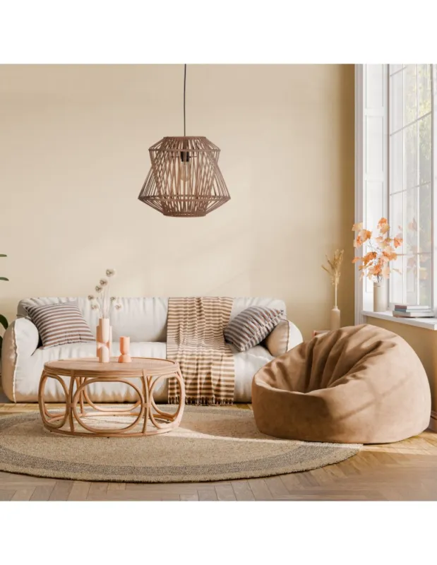 Dijk Lampa Wisząca Bambusowa w Stylu Boho 46x46x40cm Kolor Naturalny 55706-017 Hit cenowy