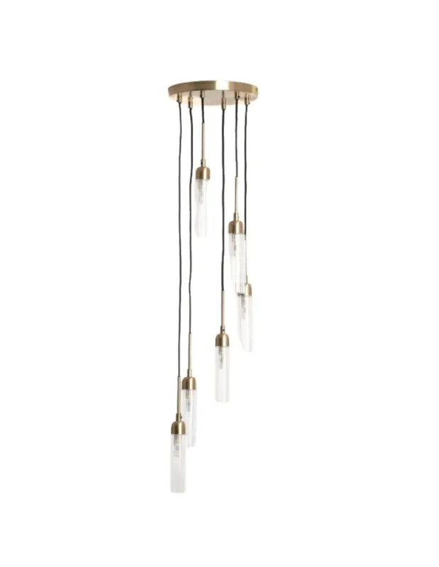 Abruzzo Lampa Wisząca Złota Szklana 6xG9 Speranza ABR-LWSPR-6XG9 Nowy
