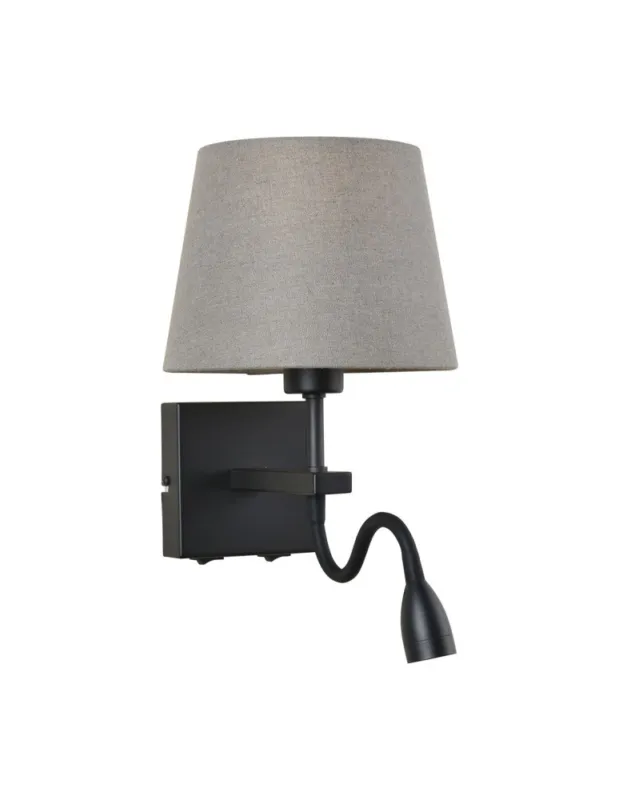 Italux Norte E27+LED 60W+3W 350lm 3000K Kinkiet Czarny mat WL-1122-2-BL-BM-RO-GR kolory-swiatla.pl Oferta czasowa