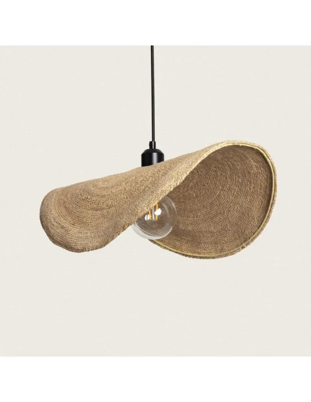 Nowy Abruzzo Lampa Wisząca Boho Kapelusz z Włókna Naturalnego Eleonora 50cm E27 ABR-LW5-BH50-E27