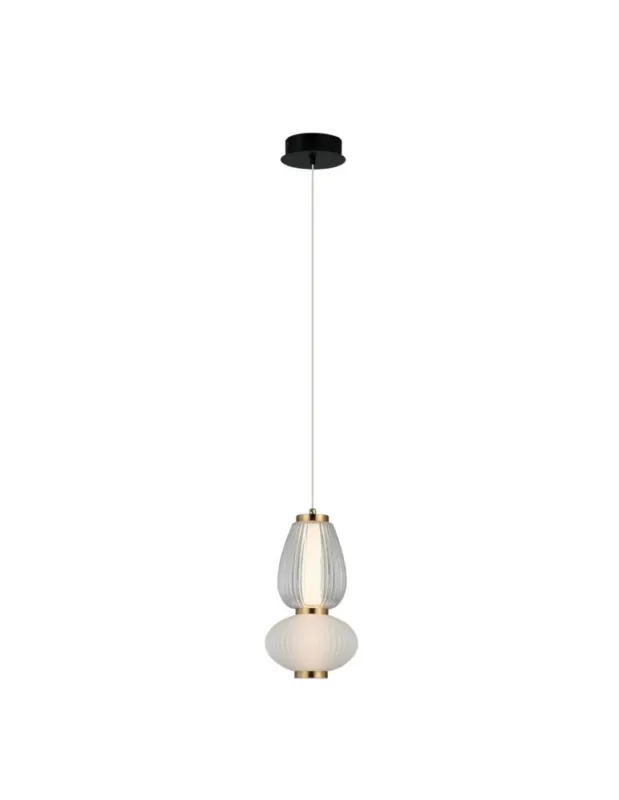 Szybka dostawa Italux Gastel Wisząca 1xLED 8W 490 lm 3000K (Ciepła biel) Czarny, biały, przezroczysty PND-74937-2-BK