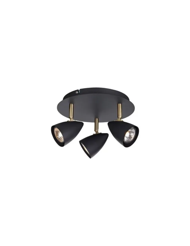 Markslojd CIRO Ceiling 3L Czarny/Mosiądz 106320 Plafon kolory-swiatla.pl Rabat