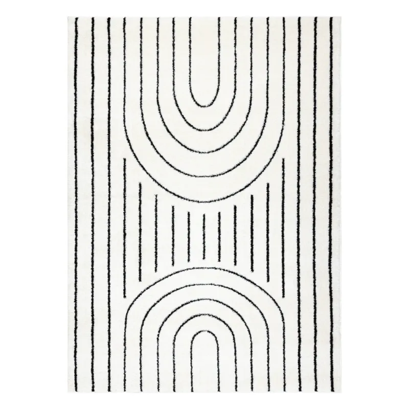 Bezpieczna płatność Dywan MODE 8494 geometryczny krem / czarny 120x170 cm -