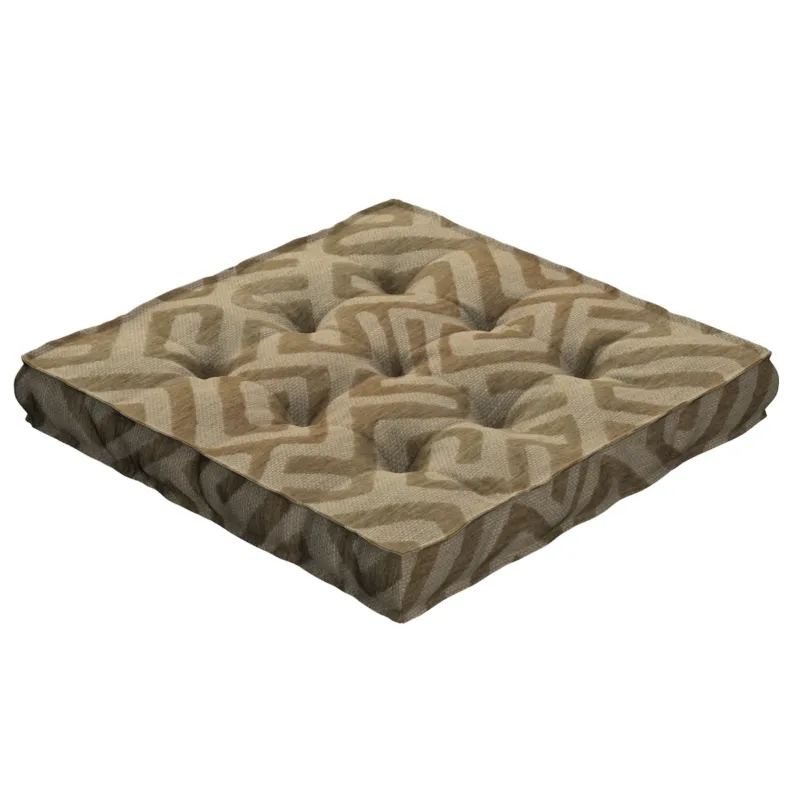Wyjątkowa oferta Poduszka na krzesło Kuba, kawowe wzory na beżowym tle, 40 x 40 x 6 cm, Cosy Home -