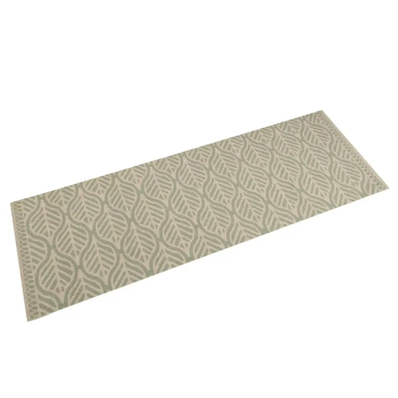 Hit cenowy vidaXL Dywanik kuchenny, wzór w liście, 45x150 cm, aksamitny -
