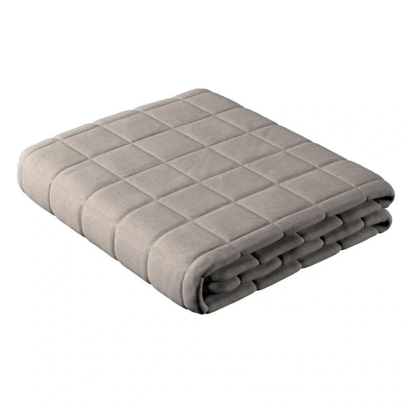 Narzuta pikowana w kratę 200x210 beżowo-szary - Promocja