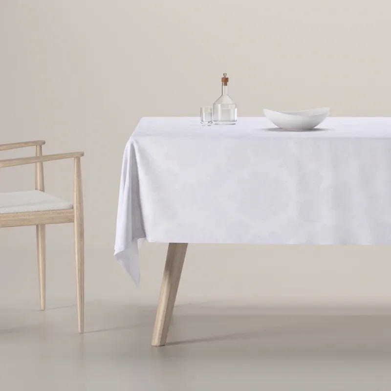 Taniej Obrus prostokątny 130 x 130 cm liście akantu na białym tle -