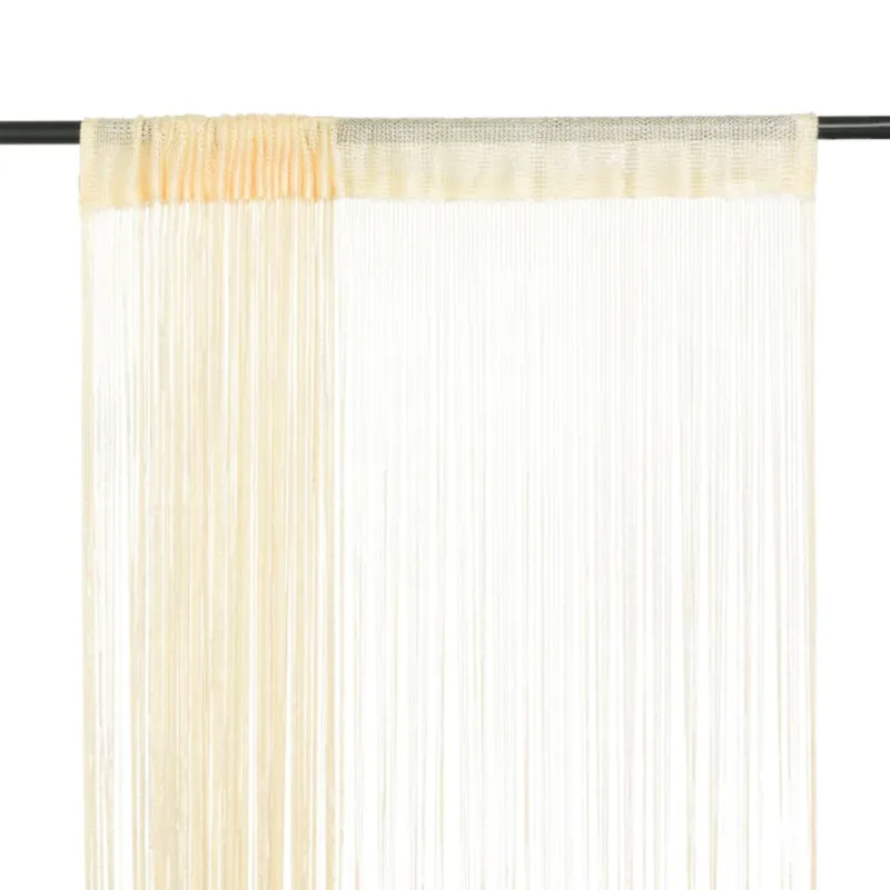 Nowość vidaXL Zasłony sznurkowe, 2 sztuki, 140 x 250 cm, kremowe -