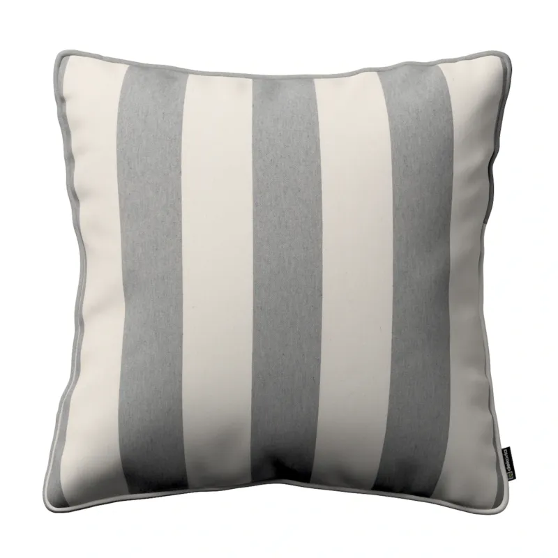 Niska cena Poszewka Gabi na poduszkę 45x45 biało-szare pionowe pasy (5,5cm) -