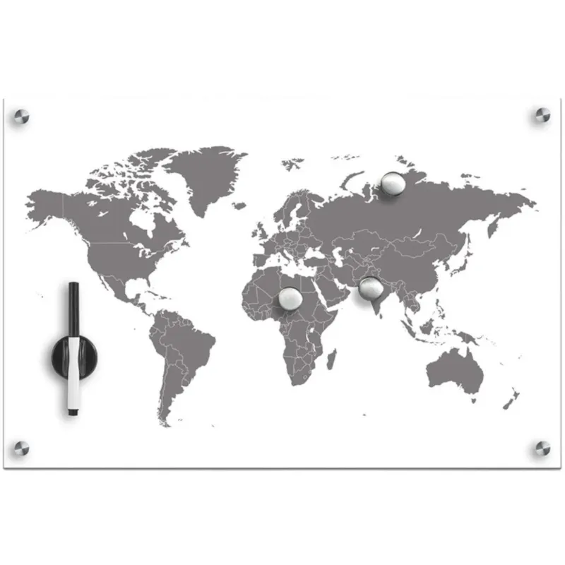 Oferta czasowa Tablica magnetyczna World + 3 magnesy, 60x40 cm, ZELLER -