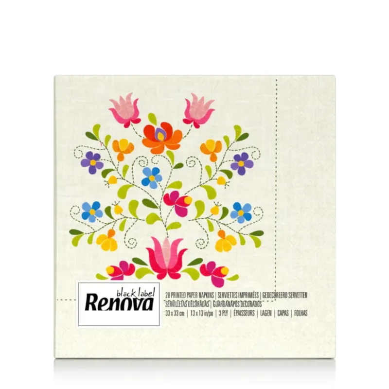 Serwetki stołowe Renova Floral Embroidery 20 szt - Taniej