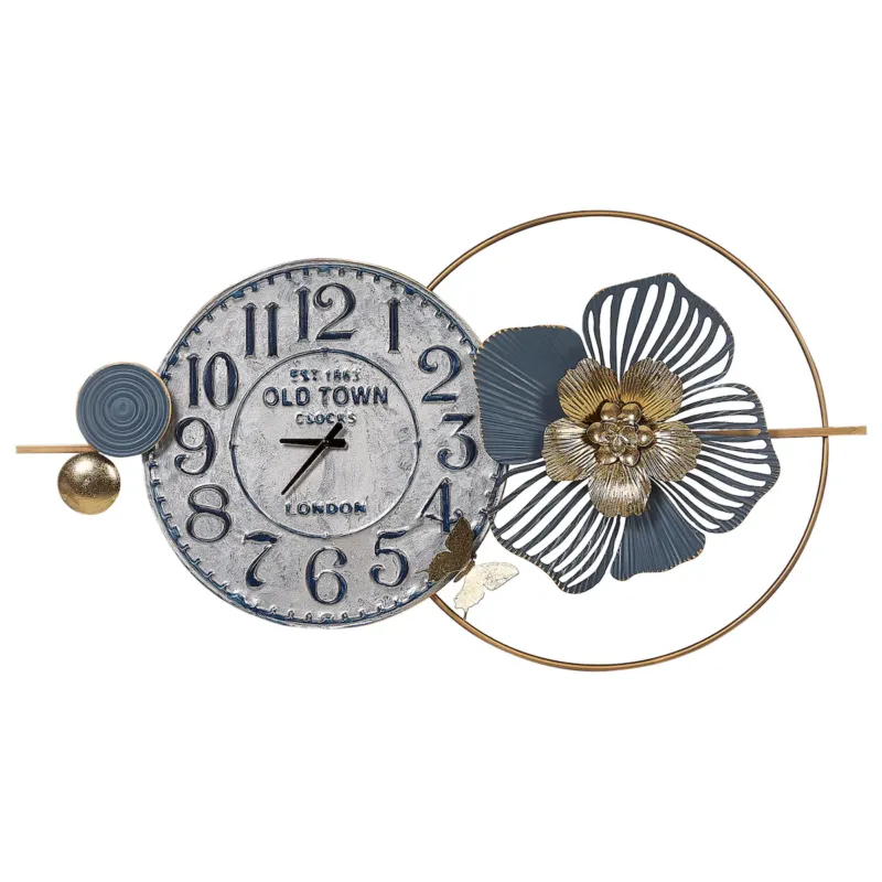 Zegar ścienny BERKERIUM 90 cm Metal Niebieski - Ostatnie sztuki