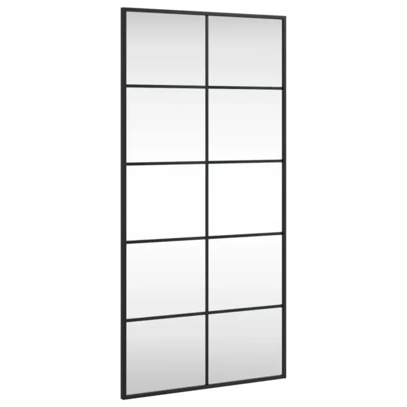 Ostatnia szansa vidaXL Lustro ścienne, czarne, 50x100 cm, prostokątne, żelazo -