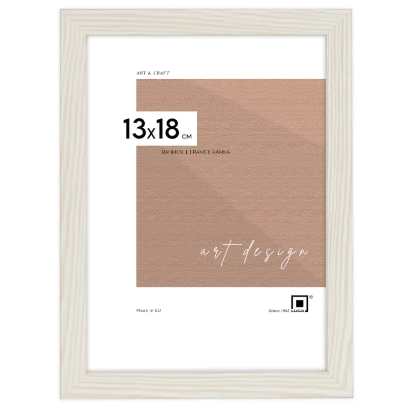 Najlepsza cena Ramka na zdjęcia 13x18 cm biała z przetarciami rama MDF z plexi do postawienia powieszenia klasyczna ramka -