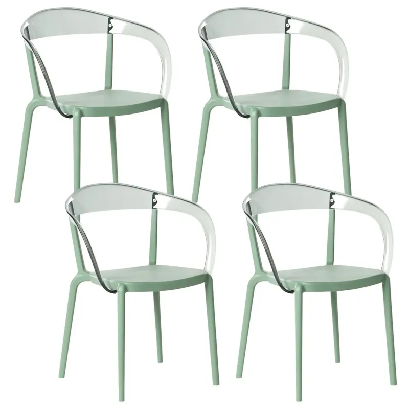 Zestaw 4 krzeseł ogrodowych MALEVIZI Sztaplowane Zielony - Oferta limitowana