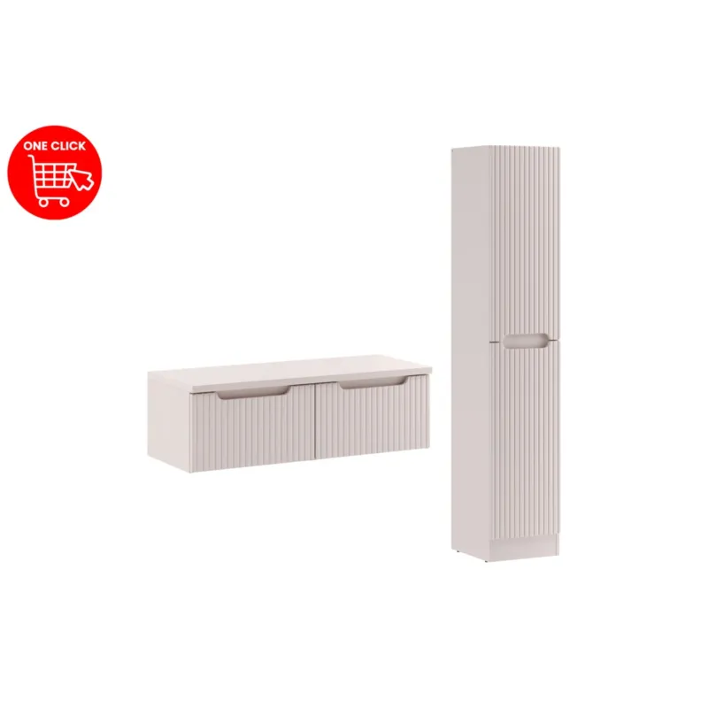 Dodaj do koszyka Zestaw meblowy 100cm z blatem i szafką wysoką SET-NOC B CASHMERE 100CM 1S HCLB -