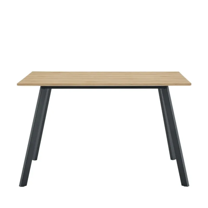 Stół prostokątny loft 120x80 Floriano, jasne drewno, czarne metalowe nogi - Tylko dziś