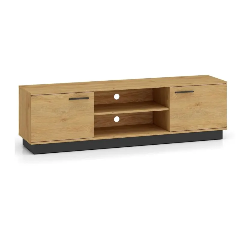 Szafka RTV BRONX 2D 170cm dąb/czarna - Sprawdź teraz
