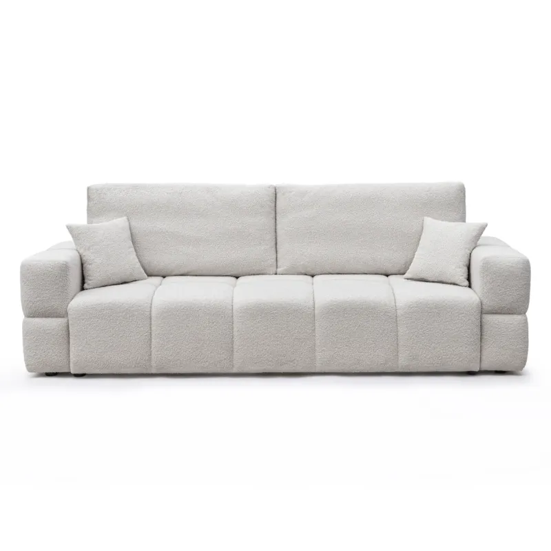 Narożnik SZARY tapicerowany BUENO SOFA z funkcją spania i pojemnikiem - Hit sprzedaży